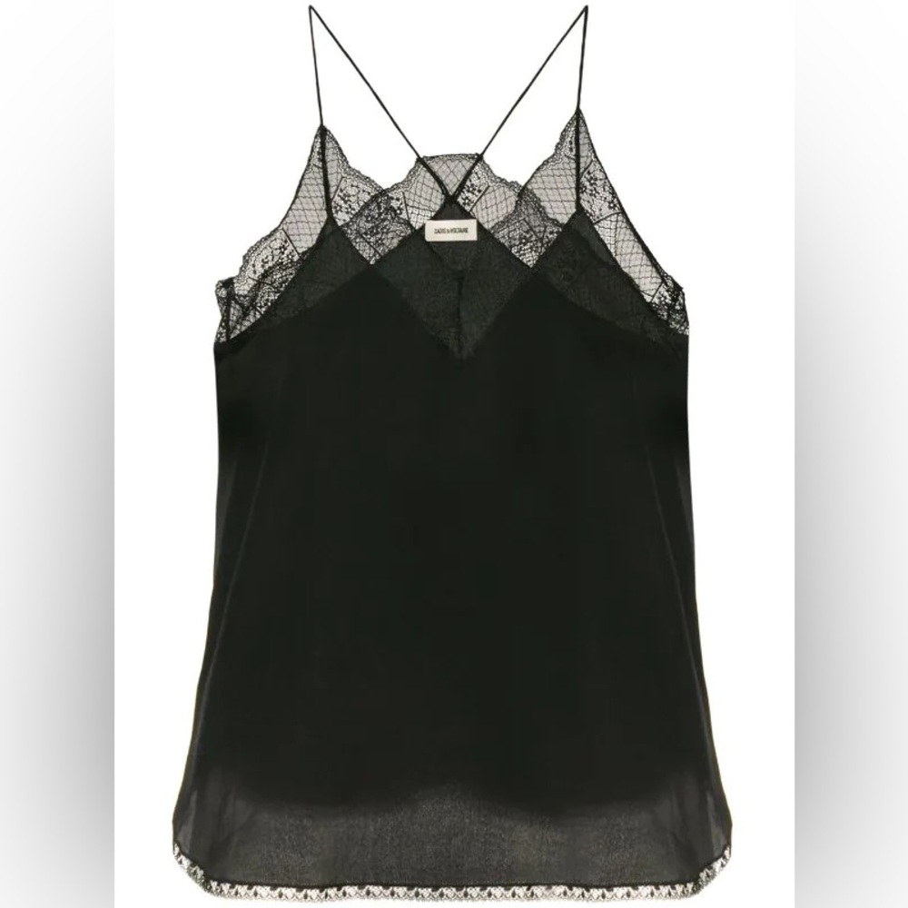 Zadig & Voltaire Lace Racerback Black Camisole